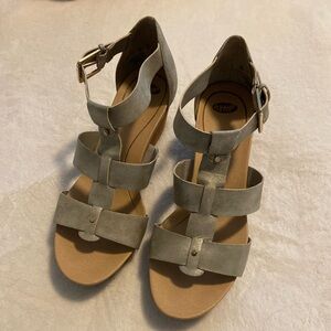 Silver strappy wedges